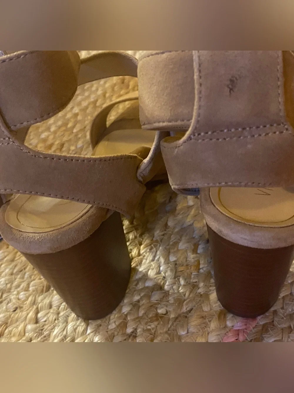 Vionic Sofia Wheat Suede Ankle Strap Block Heel Sandal 8 clean girl boho chic